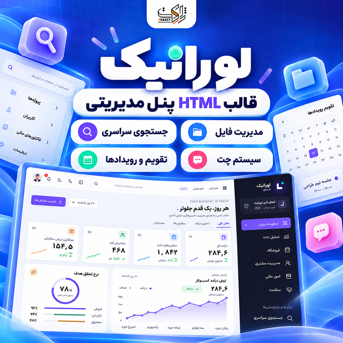 قالب HTML پنل مدیریت لورانیک | قالب Loraniq Admin