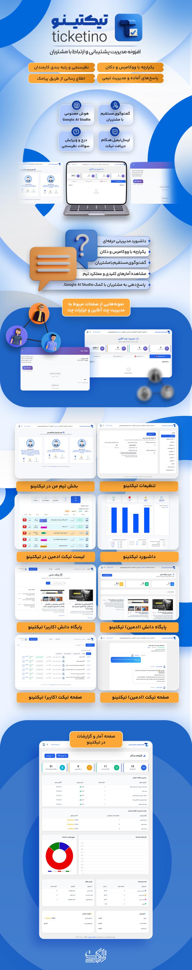 افزونه تیکت پشتیبانی تیکتینو