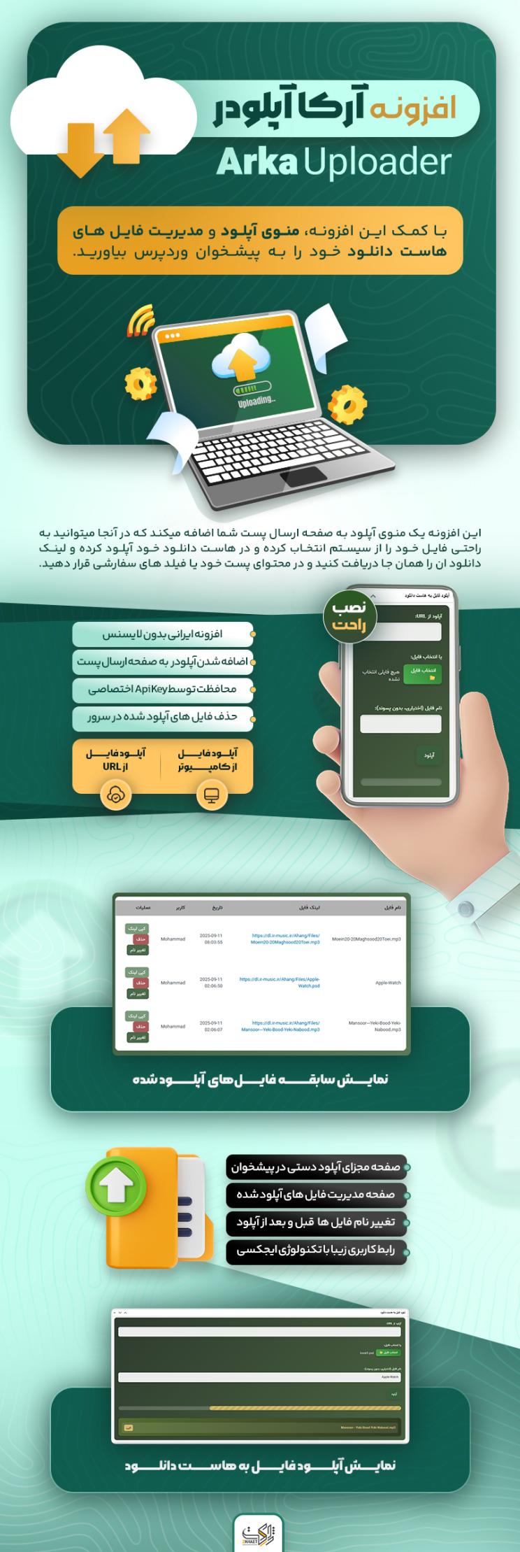 خرید افزونه آرکار آپلودر