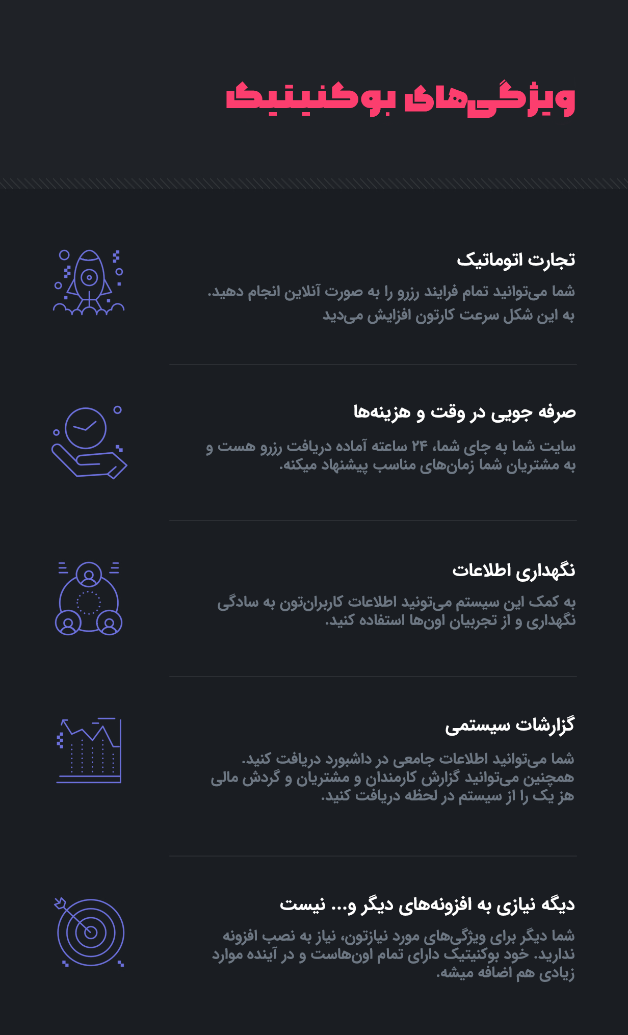 ویژگی های افزونه بوکنتیک