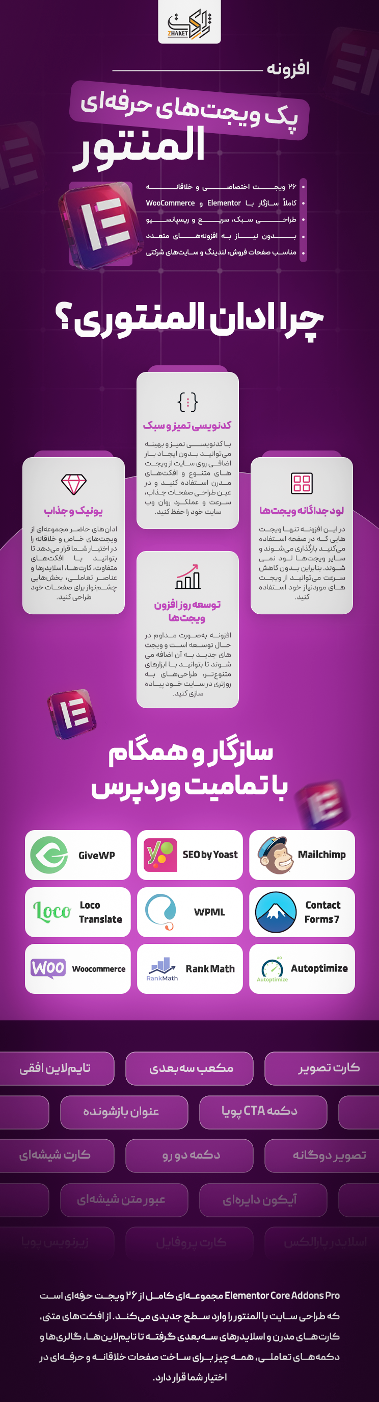 خرید افزونه ویجت های المنتور
