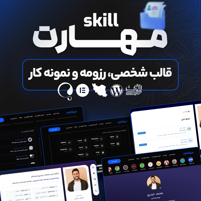 قالب شخصی، رزومه و نمونه کار مهارت | قالب Skill