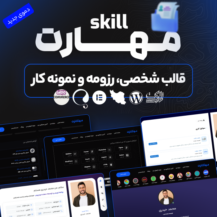 قالب شخصی، رزومه و نمونه کار مهارت | قالب Skill