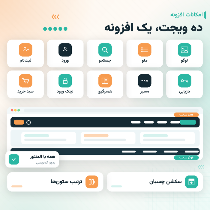 افزونه ساخت هدر و فوتر المنتور جت بلاکس | پلاگین JetBlocks