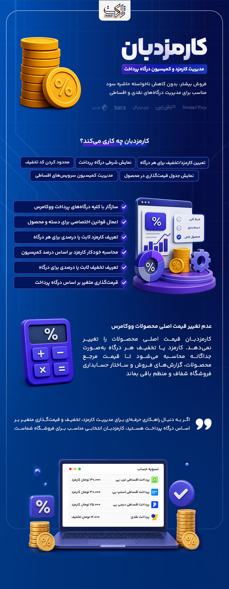 افزونه مدیریت کارمزد و تخفیف درگاههای پرداخت