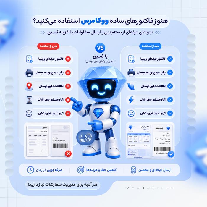 افزونه فاکتور و برچسب پستی ثمین | پلاگین samin