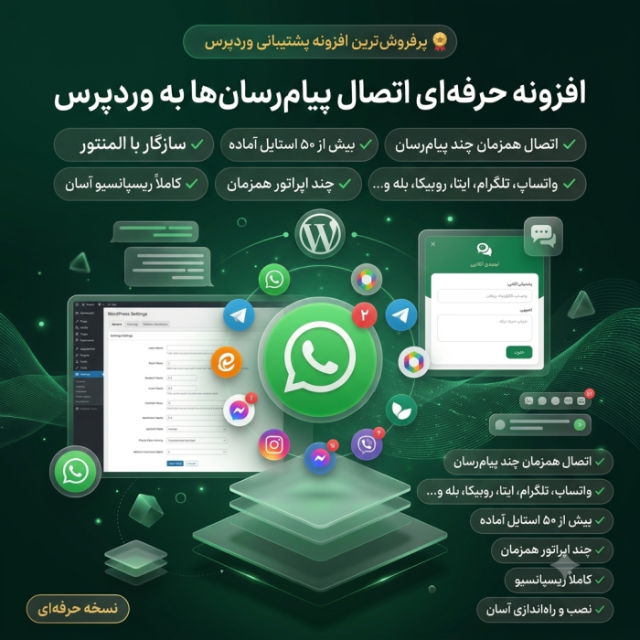 افزونه اتصال واتساپ به وردپرس واتسچت | پلاگین WhatsChat